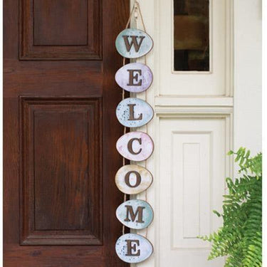 Welcome Watercolor Easter Egg Wall Hanging - The Fox Decor
